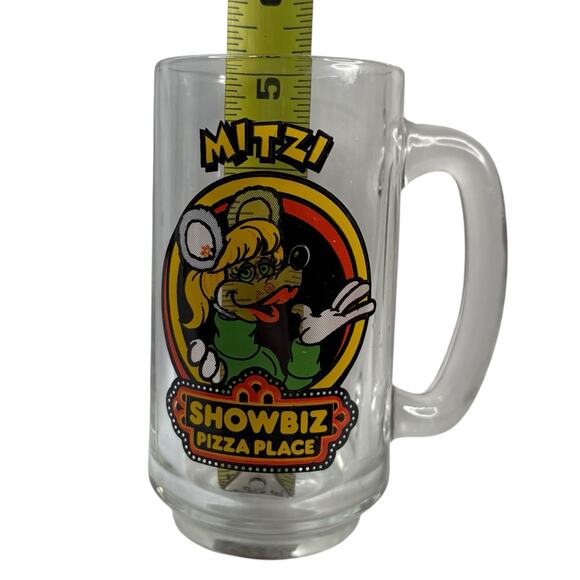 VTG 1980s Showbiz Pizza Place MITZI Character Glass Pilsner Mug Drinkware 12 OZ - Picture 11 of 15